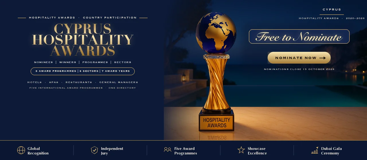 Hospitality Awards — Cyprus: free to nominate across five international award programmes