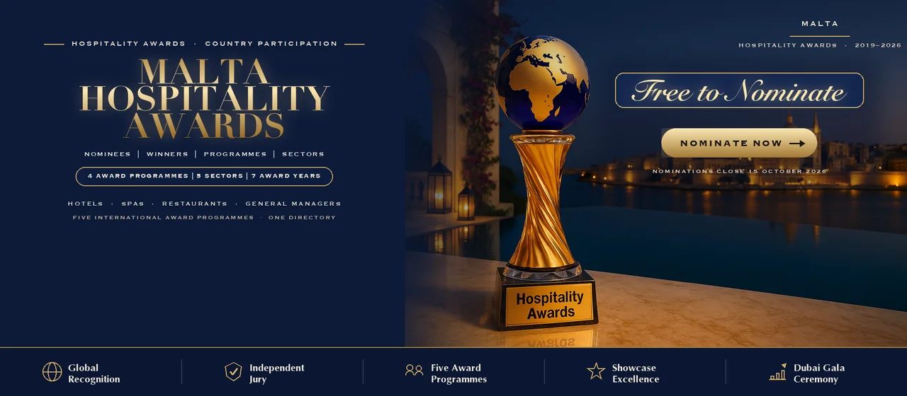 Hospitality Awards — Malta: free to nominate across five international award programmes