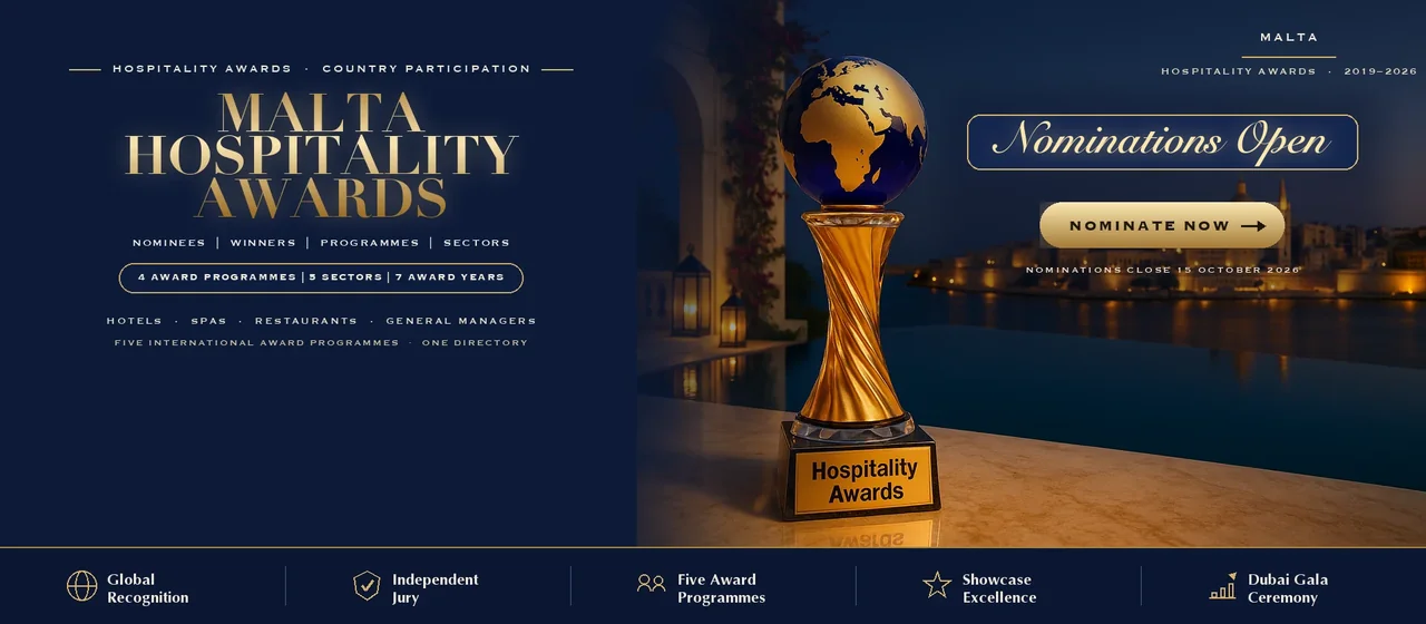 Hospitality Awards — Malta: nominate now across five international award programmes