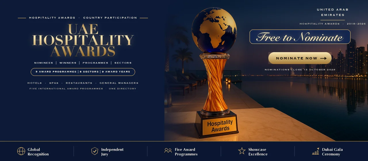 Hospitality Awards — United Arab Emirates: free to nominate across five international award programmes
