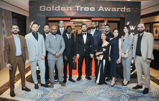 Winners at a Hospitality Awards gala ceremony