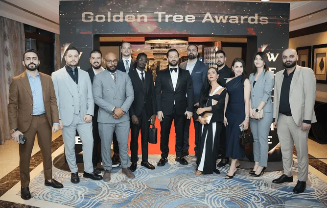 Winners at a Hospitality Awards gala ceremony