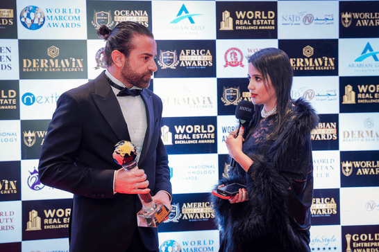 Airport departure lounge or gala trophy presentation photo