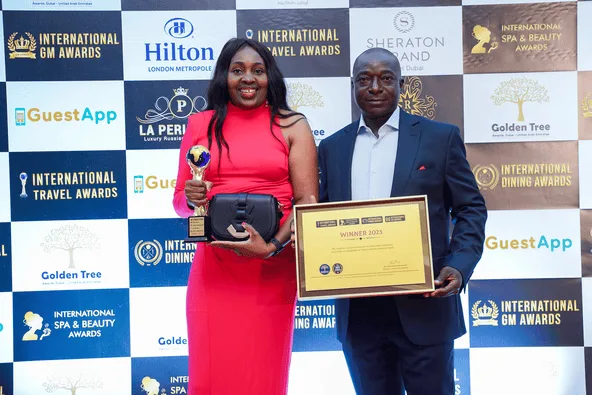 Guests celebrating at a Hospitality Awards gala ceremony