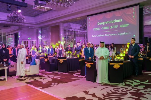 Gala ballroom and stage during the awards ceremony